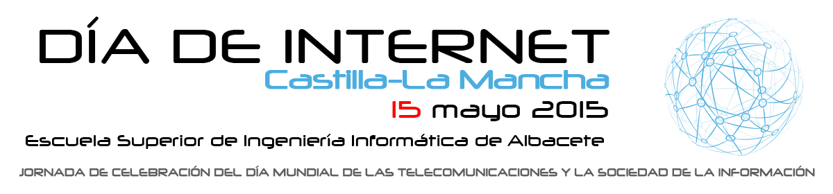 Logo de la Jornada de celebración en Castilla-La Mancha del Día de Internet. 15 Mayo 2015