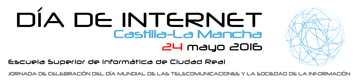Logo de la Jornada de celebración en Castilla-La Mancha del Día de Internet. 20 Mayo 2016